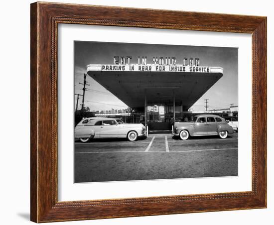 Drive-In-Restaurant, in Los Angeles Suburb-Loomis Dean-Framed Photographic Print