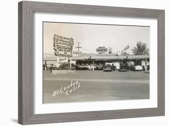 Drive-In Waikiki Cafe, Roadside Retro-null-Framed Art Print