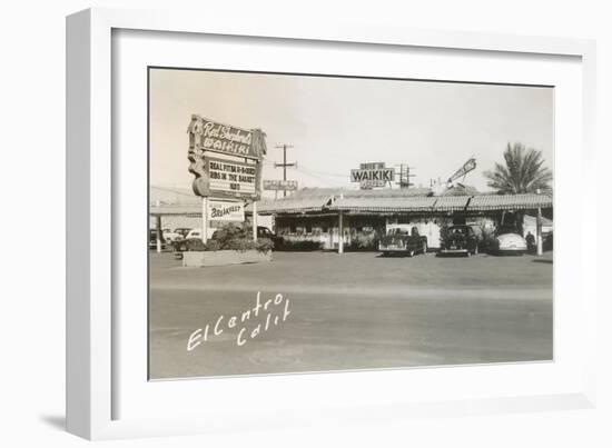 Drive-In Waikiki Cafe, Roadside Retro-null-Framed Art Print