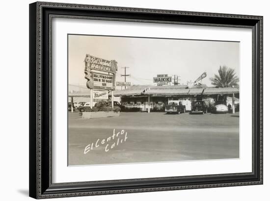 Drive-In Waikiki Cafe, Roadside Retro-null-Framed Art Print