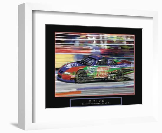 Drive - Race car-Bill Hall-Framed Art Print