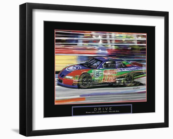 Drive - Race car-Bill Hall-Framed Art Print