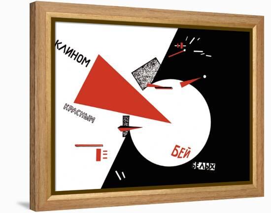 Drive Red Wedges into White Troops!-Lazar Lisitsky-Framed Stretched Canvas
