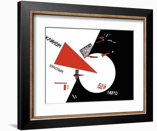 Drive Red Wedges into White Troops!-Lazar Lisitsky-Framed Art Print