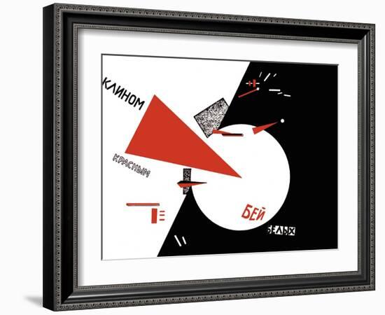 Drive Red Wedges into White Troops!-Lazar Lisitsky-Framed Art Print