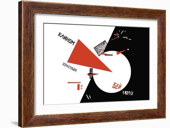 Drive Red Wedges into White Troops!-Lazar Lisitsky-Framed Art Print