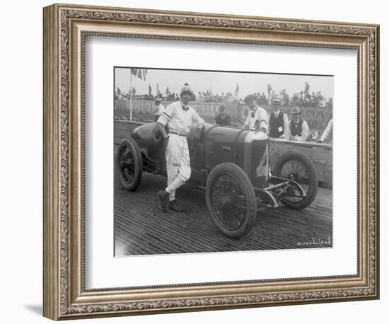 Driver and No.4 Racecar, Tacoma Speedway, Circa 1919-Marvin Boland-Framed Giclee Print