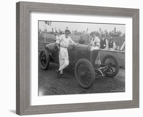 Driver and No.4 Racecar, Tacoma Speedway, Circa 1919-Marvin Boland-Framed Giclee Print