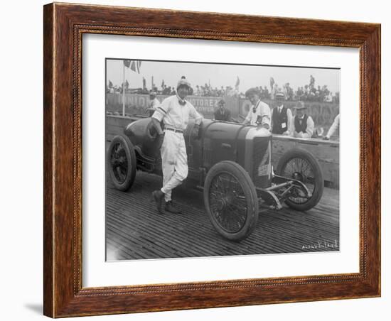 Driver and No.4 Racecar, Tacoma Speedway, Circa 1919-Marvin Boland-Framed Giclee Print