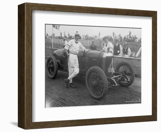 Driver and No.4 Racecar, Tacoma Speedway, Circa 1919-Marvin Boland-Framed Premium Giclee Print