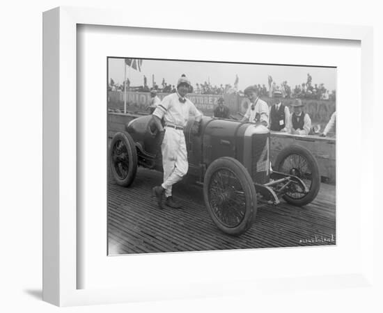 Driver and No.4 Racecar, Tacoma Speedway, Circa 1919-Marvin Boland-Framed Premium Giclee Print