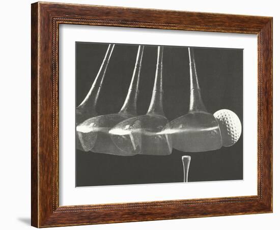 Driver Hitting Ball Off Tee-null-Framed Art Print