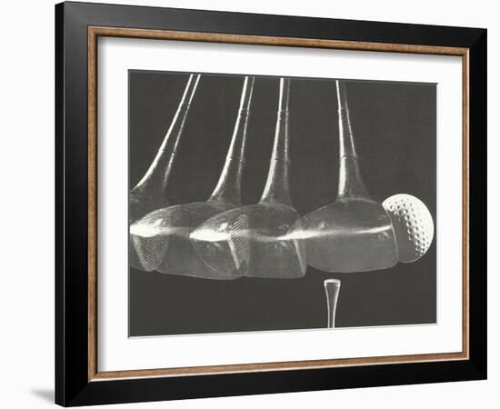 Driver Hitting Ball Off Tee-null-Framed Art Print