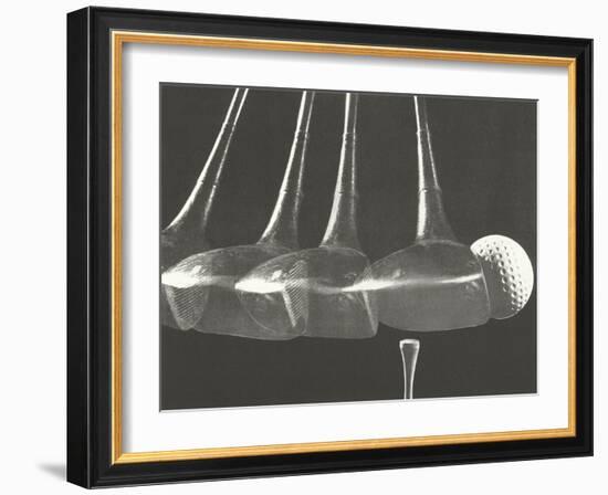 Driver Hitting Ball Off Tee-null-Framed Art Print