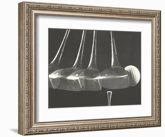 Driver Hitting Ball Off Tee-null-Framed Premium Giclee Print