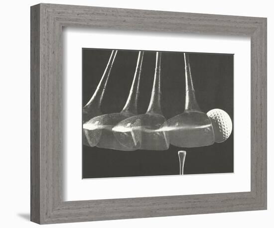 Driver Hitting Ball Off Tee-null-Framed Premium Giclee Print