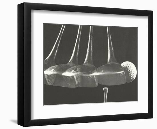 Driver Hitting Ball Off Tee-null-Framed Premium Giclee Print