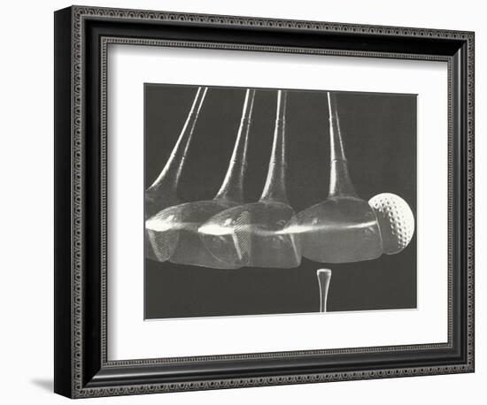 Driver Hitting Ball Off Tee-null-Framed Premium Giclee Print