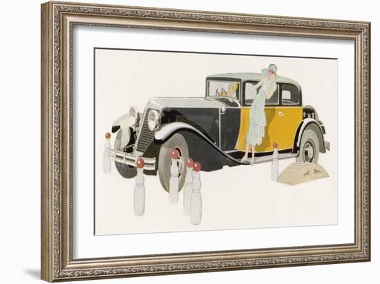 Driver Tests Her Skills on an Obstacle Course with a Little Help from Her Co- Driver-Ren? Vincent-Framed Art Print