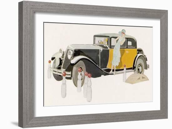 Driver Tests Her Skills on an Obstacle Course with a Little Help from Her Co- Driver-Ren? Vincent-Framed Art Print