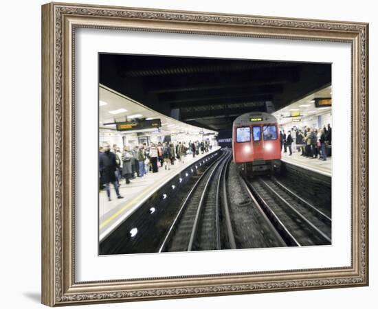 Drivers Eye View of Circle Line Train Entering Tube Station, London-Purcell-Holmes-Framed Photographic Print