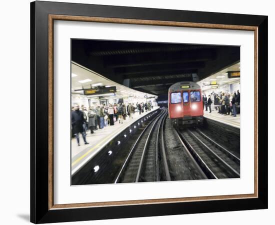 Drivers Eye View of Circle Line Train Entering Tube Station, London-Purcell-Holmes-Framed Photographic Print