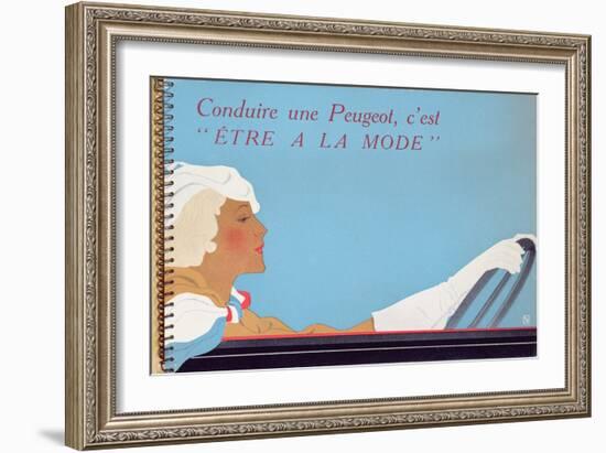 Driving a Peugeot Car Is Fashionable', 1934-null-Framed Giclee Print