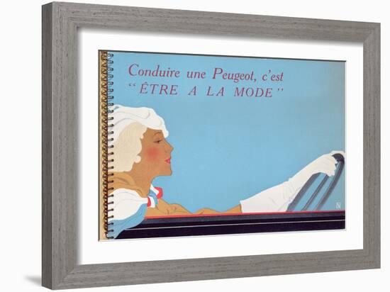 Driving a Peugeot Car Is Fashionable', 1934-null-Framed Giclee Print