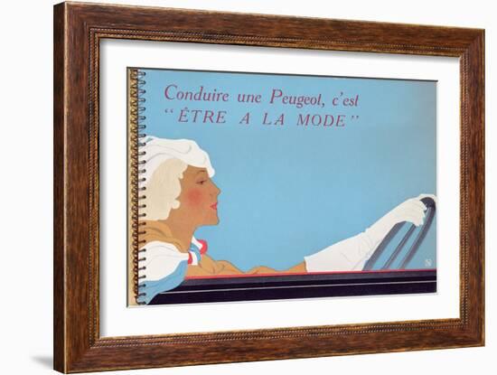 Driving a Peugeot Car Is Fashionable', 1934-null-Framed Giclee Print