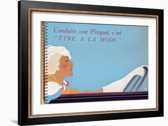 Driving a Peugeot Car Is Fashionable', 1934-null-Framed Giclee Print
