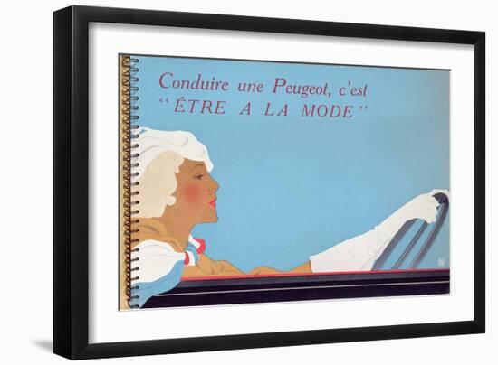 Driving a Peugeot Car Is Fashionable', 1934-null-Framed Giclee Print