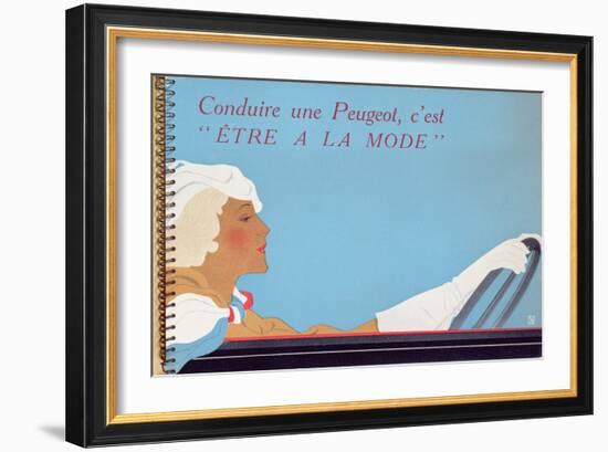 Driving a Peugeot Car Is Fashionable', 1934-null-Framed Giclee Print