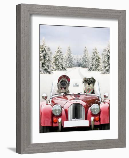 Driving Car Through a Snow Scene-null-Framed Photographic Print