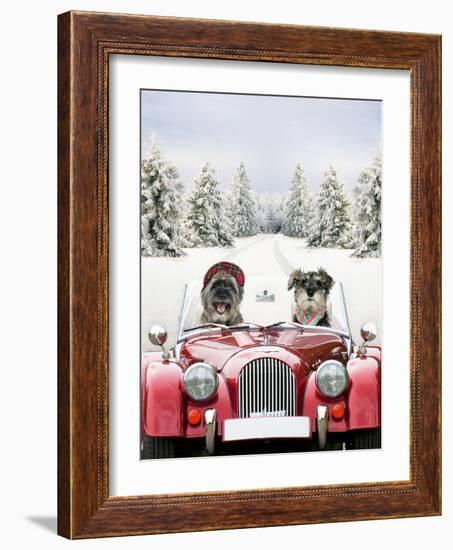 Driving Car Through a Snow Scene-null-Framed Photographic Print