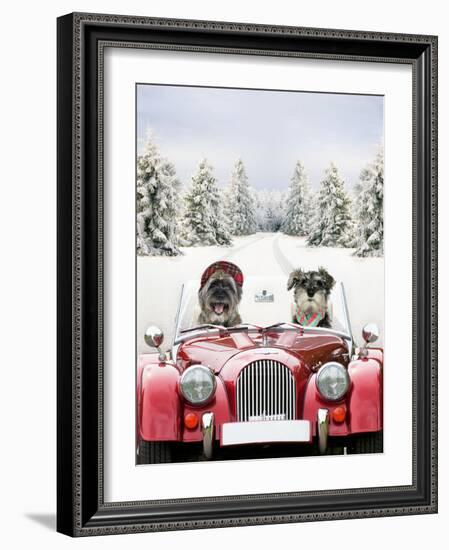 Driving Car Through a Snow Scene-null-Framed Photographic Print