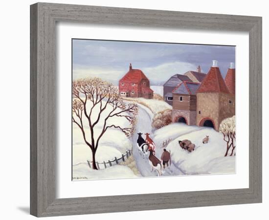 Driving Cows Home in the Snow-Margaret Loxton-Framed Giclee Print