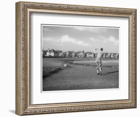 Driving from the 16th Hole on Wanstead Golf Course Essex-null-Framed Art Print