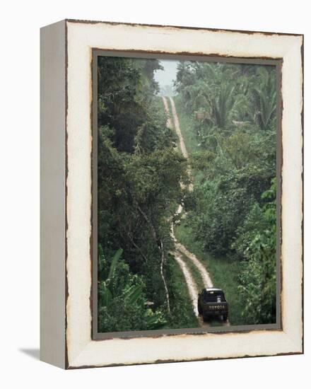 Driving in the Rain Forest, Lubaantun, Toledo District, Belize, Central America-Upperhall-Framed Premier Image Canvas