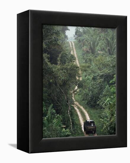 Driving in the Rain Forest, Lubaantun, Toledo District, Belize, Central America-Upperhall-Framed Premier Image Canvas