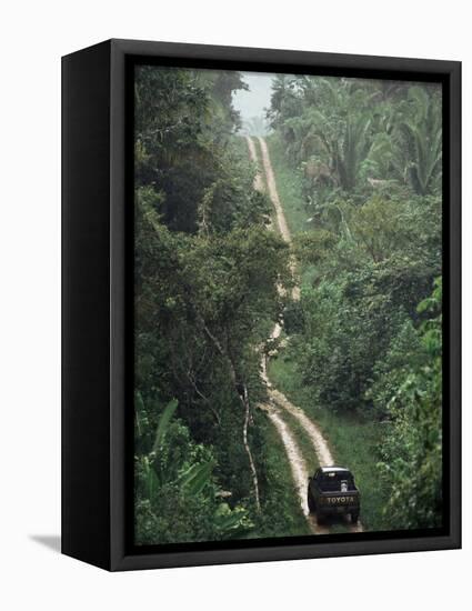 Driving in the Rain Forest, Lubaantun, Toledo District, Belize, Central America-Upperhall-Framed Premier Image Canvas