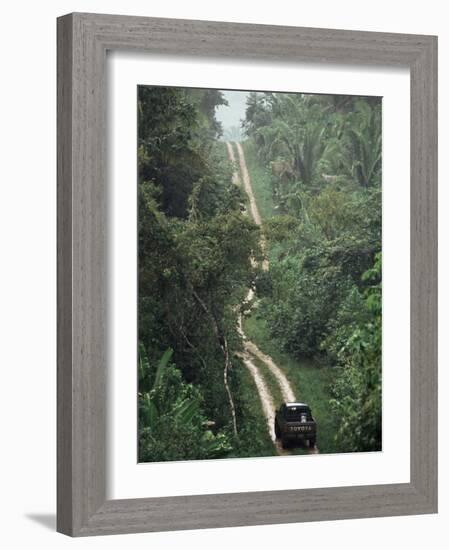 Driving in the Rain Forest, Lubaantun, Toledo District, Belize, Central America-Upperhall-Framed Photographic Print