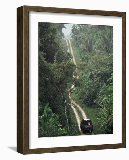 Driving in the Rain Forest, Lubaantun, Toledo District, Belize, Central America-Upperhall-Framed Photographic Print