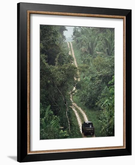 Driving in the Rain Forest, Lubaantun, Toledo District, Belize, Central America-Upperhall-Framed Photographic Print