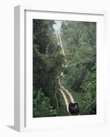 Driving in the Rain Forest, Lubaantun, Toledo District, Belize, Central America-Upperhall-Framed Photographic Print