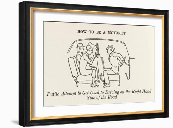 Driving on the Right Hand Side-William Heath Robinson-Framed Art Print