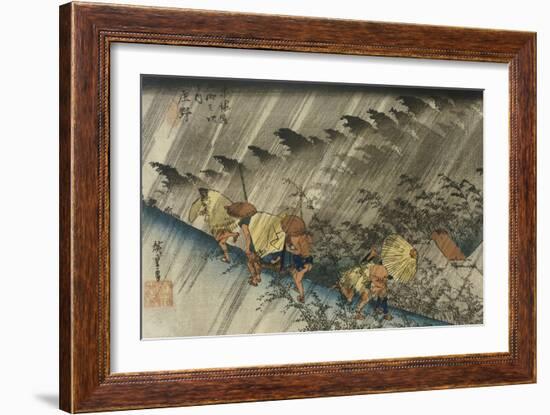 Driving Rain, Shono-Ando Hiroshige-Framed Giclee Print