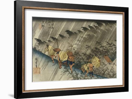 Driving Rain, Shono-Ando Hiroshige-Framed Giclee Print