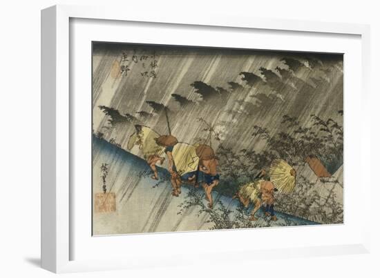 Driving Rain, Shono-Ando Hiroshige-Framed Giclee Print