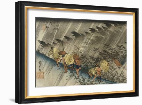 Driving Rain, Shono-Ando Hiroshige-Framed Giclee Print