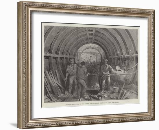 Driving the Tunnels of the London and Southwark Sub-Railway under the Thames-null-Framed Giclee Print